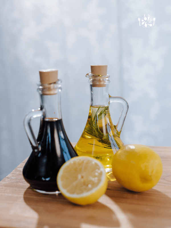 vinaigre, huile, citron